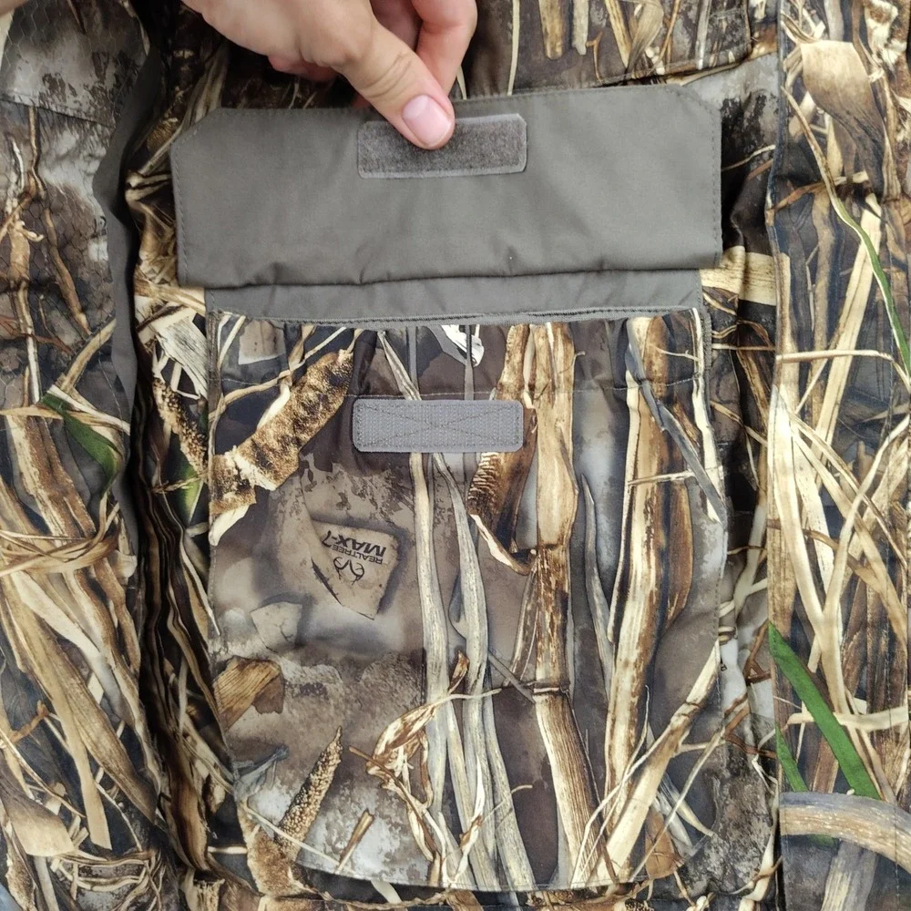 Magellan Outdoors Realtree Max-7 Camo Hunting Jacket Hooded Parka Mens Large